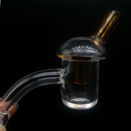 4mm Thick Flat Top Quartz Banger Nails with 10mm 14mm 18mm Ground Joint with glass bubble carb cap For Oil Rigs Glass Bongs