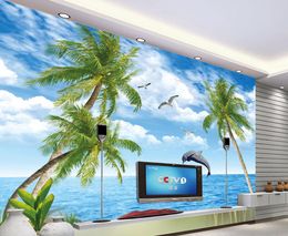 Luxury European Modern Beautiful dolphin bay lover symbolizes love TV backdrop wall fashion decor home decoration for bedroom