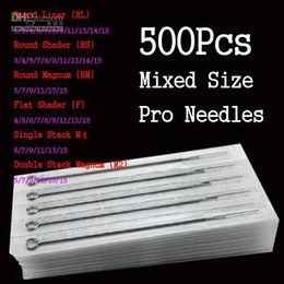Wholesale 500Pcs Assorted Disposable Sterile s Mixed Size For Tattoo Ink Cups Tip Kits Free Shipping