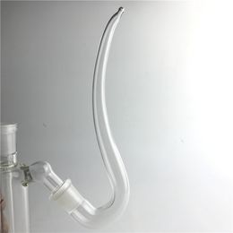 Glass Bong J Hook Adapter for Ash Catchers 14mm 18mm Female Glass Straw Curve Tube Pipes DIY Smoking Accessories