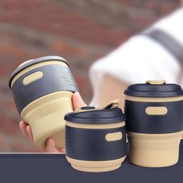New food-grade silicone coffee cup milk water cups High temperature resistant Multi-functional creative telescopic mug Free Shipping ZA2291