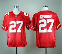 Cheap Ohio State Buckeyes Mens Jerseys 2017 27 Eddie George Men Jerseys Red Retro SizeS-XXXL