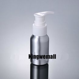 free shipping 300pcs 50ml Aluminium bottle with white lotion pump