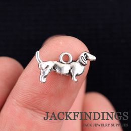 Wholesale-18*10mm 30pcs/lot 2015 new fashion antique silver plated handmade charms Pendant dog