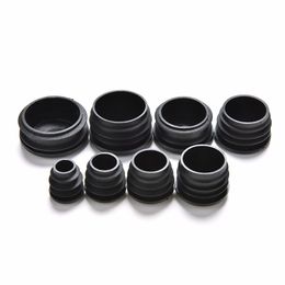 Wholesale- 10 PCS 8 Sizes Plastic Furniture Leg Plug Blanking End Caps Insert Plugs Bung For Round Pipe Tube Black