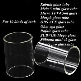 Kabuki Melo 3 mini Micro TFV4 5ml Morph OBS ACE Ohmega Rafale SUBVOD Mega Subtank mini v2.0 Starre pro Atomizer Pyrex Glass Tube