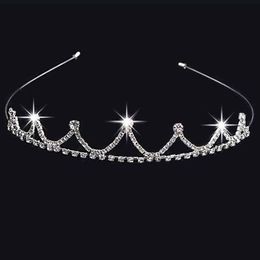 Girls Crowns With Rhinestones Wedding Jewellery Bridal Headpieces Birthday Party Performance Pageant Crystal Tiaras Wedding Accessories #BW-T030