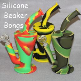 silicone water pipes nine Colours for choice silicone bongs silicone beaker hookahs for smoking