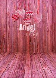 Pink Wood Wall Photo Backdrops Sweet Heart Decoration Wooden Floor Baby Photographic Background Wallpaper Children Newborn Photography Props