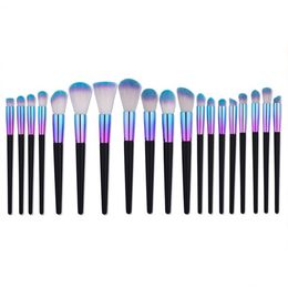 7 / 12 / 19 PCS Makeup Brushes Set Professional Purple Blue Bright Synthetic Foundation Powder Blush Eyeshadow Eyeliner Makeup Brush Kit