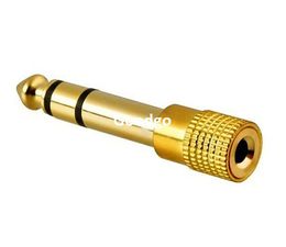 50pcs/lot 6.5mm 1/4 Male to 3.5mm 1/8 Female Gold-plated Headphone Stereo Audio Jack Adapter Earphone Plug