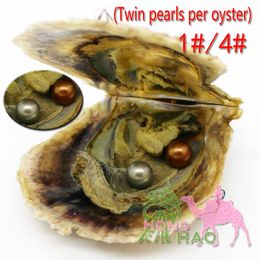 30 pieces of free shipping love pearl oyster 4A6-8 mm TWINS pearl in the oyster with a vacuum packaging party birthday gift