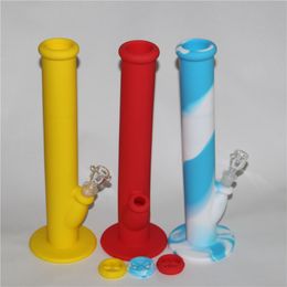Colorful Silicone water Pipes Glass bong 14mm joint Silicone bongs Oil rigs Silicon Materil glass water pipe