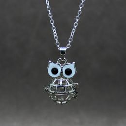 New fashion children charm jewelry antique bronze owl black circles necklace pearl pendant charm women DIY necklace jewelry