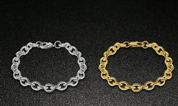 2017 new fashion Woman / man Plated 18K Gold Plated 925 Silver Bracelet 8mm*20cm Classic Style Bracelet