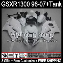 gloss white 8gift For SUZUKI Hayabusa GSXR1300 96 97 98 99 00 01 13MY29 GSXR 1300 GSX-R1300 GSX R1300 02 03 04 05 06 07 gloss white Fairing