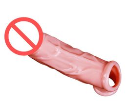 Reuseable Penis Sleeve Extender Delay Ejaculation Double Hole Dildo Realistic Cock Sleeve Sex Toys for Men