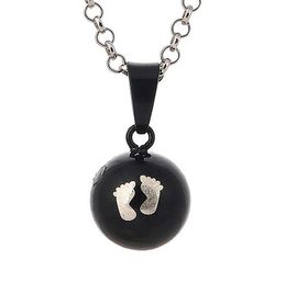 mexican bola necklace UK - Wholesale- Sweet baby feet bola mexican musical pregnancy belly ball long necklace 80cm