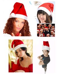 Высокое качество Рождественские украшения взрослых Обычные рождественские шапки Санта шляпы Дети Cap на Рождество партии Реквизит