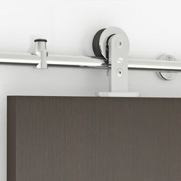 Modern 6.6FT Interior Sliding Barn Door Kit Hardware Set - Stainless Steel Tube