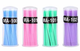 New Fashion Factory Price Eyelash Extension Applicator Brushes Disposable Microbrush Eyelash 100 pcs Micro Brush Applicators