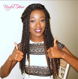 synthetic ombre braiding hair 12strands/pcs crochet braids hair 6-8pc/head 3D cubic twist box braided hair extension braided in bundles