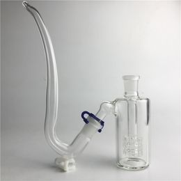 New J Adapter Glass Straw with Glass Bong Ash Catchers 14mm 14.4mm Thick Pyrex Bubbler Ashcatcher Tube DIY Water Smoking Pipes