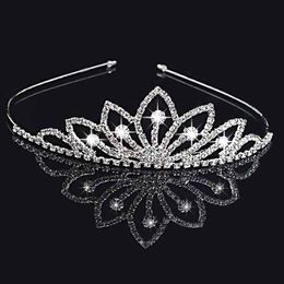 rhinestone crowns wholesale Australia - Girls Crowns With Rhinestones Wedding Jewelry Bridal Headpieces Birthday Party Performance Pageant Crystal Tiaras Wedding Accessories #BW-T022