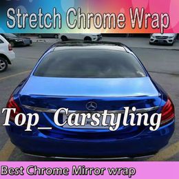 Best Quality Stretchable Dark Blue Chrome Mirror Vinyl Wrap Film for Car Styling graphic air Bubble Free Size:1.52*20M/Roll(5ft x 65ft