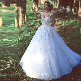 Said Mhamad Long Ball Gowns Wedding Dress Dubai Saudi Arabia Muslim Puffy Tulle Women Bridal Party Dress Plus Size Vestido De noiva