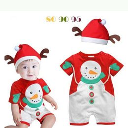 Christmas Romper Baby Bodysuit Baby Boy Girl Jumpsuit Kids Clothing Set Christmas Clothing Infant Rompers + Hat Two Piece Baby Clothes