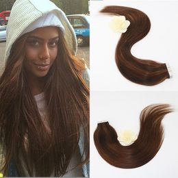 Full And Thick Double Drawn 10A Grade In Stock Peruvian Brazilian Tape In Human Hair Extentions