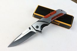 Browning F77 Flipper Steel Tactical Folding Knife 5Cr13Mov 56HRC Camping Hunting Survival Pocket Knife Military Utility EDC Gift Knife