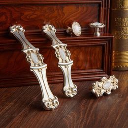 96mm 128mm European style retro jade furniture handles white kitchen cabinet wine cupboard drawer silver pulls knobs