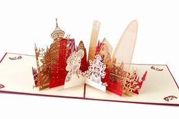 greeting cards pop up cards hollow laser cutting 3D China cards handmade birthday party decorations party favors