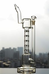 hookahs Water Pipe Unique Bamboo Spline Perc Thick Beaker Base Bong Clear Bent Neck Type Dab