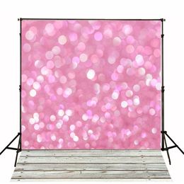 Pink Bokeh Photography Backdrops Wood Floor Newborn Baby Girls Birthday Party Backdrop Glitter Backgrounds for Photo Studio Photoshoot Props