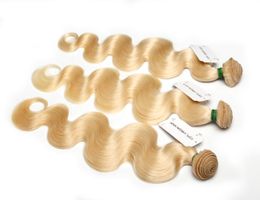 Grade 10A Bleach Blonde 613 Virgin Hair Brazilian Virgin Human Hair Weaves Bundles Body Wave Eurasian Russian Peruvian Indian Malaysian Hair