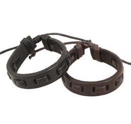 100% Handmade Men's Genuine Leather and Rope Braided Bracelets Adjustable size for Women Men Great Price!