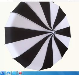 (100 pcs/lot) Creative Design Black And White Striped Golf Umbrella Long-handled Straight Pagoda Umbrella