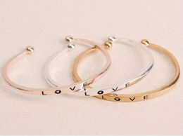 2017 Hot sale Gold silvery Rose Gold girl Madam environmentally friendly materials bracelet LOVE opening alloy Bracelet