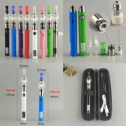 E CIGS DAB Balmumu Yağı Paramparça Tankı Vapes Kalem Starter Kiti Cam Küre Kuru Herb Buharlaştırıcı Evod Ugo Mikro USB 650 900 mAh Pil