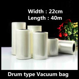 22CMx40M Long Roll Vacuum Cooked Food Saver Storing Packaging Bag Meat Snacks Dry Fruit Beans Hermetic Storage Heat Sealing Plastic Package