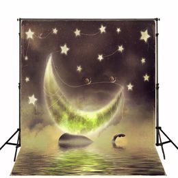 Glitter Stars Photography Kids Backdrops Vinyl Bright Moon Snails Children Background Newborn Baby Birthday Photograph Props