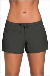Women's Swimsuit Bottom Side Split Boy Shorts with Adjustable Drawstring Size: S M L XL XXL XXXL DLM41977