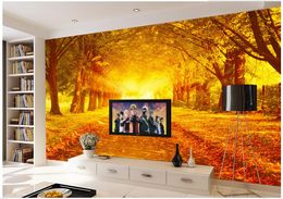 3d wallpaper for room 3d customized wallpaper Golden Avenue TV backdrop photo wall murals wallpaper