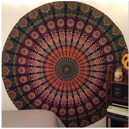 Round Bikini Beach Towel Bikinis Cover Ups Bohemian Hippie Beachwear Polyester Beachs Sarongs Shawl Bath Towels Yoga MatRound M