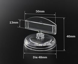 Clear New PC Rotatable POP price tag clip desktop Supermarket Sign Card Holder Price Tag Display label name card holder stand