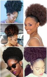 dora natural hair short ponytail hair extensions pony tail cilp hair extensions Black Kinky Curly Ponytail Hairpieces