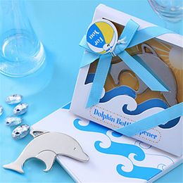 DHL Free Shipping 100PCS Wedding Favour Beach or Ocean Breeze Themed Dolphin Bottle Opener Party Favours Wedding Shower Event Gifts